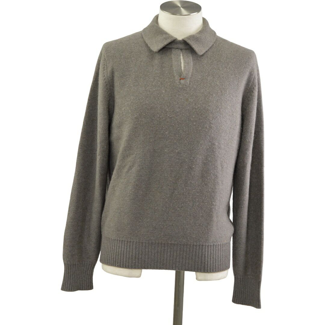 ロロピアーナ Loro Piana セーター 長袖 襟付き グレー カシミヤ 100% 品番：FAD7345 メンズ F-L8743