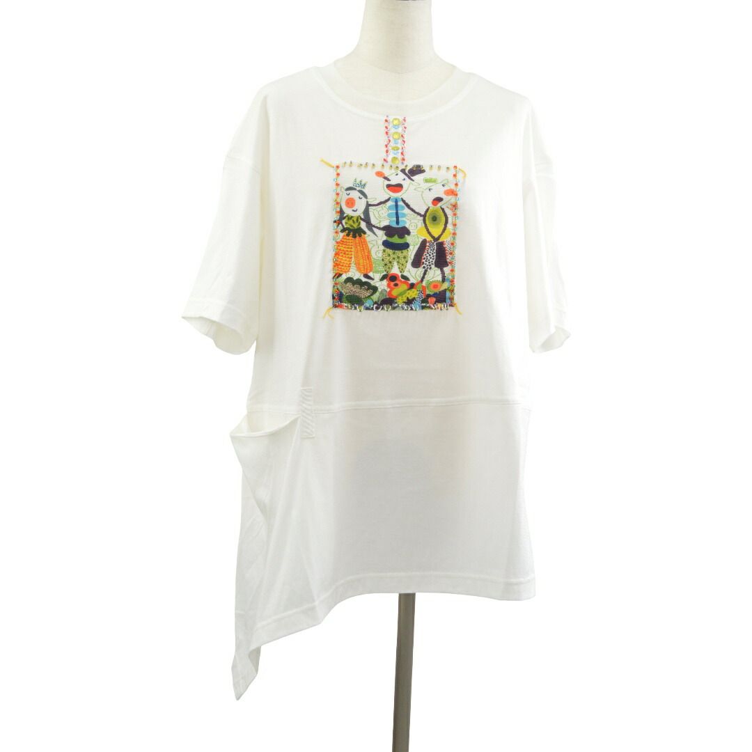 アルベロベロ ALBEROBELLO ぶたさん Tシャツ 王様モチーフ 半袖 3匹 Mサイズ ホワイト 232895 レディース F-M13992