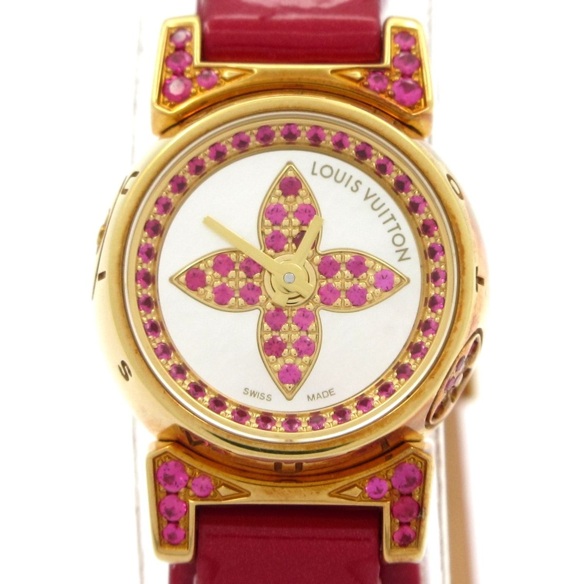 LOUIS VUITTON(ヴィトン) 腕時計 タンブール Q151X0 レディース ルビー/K18YG ホワイトシェル