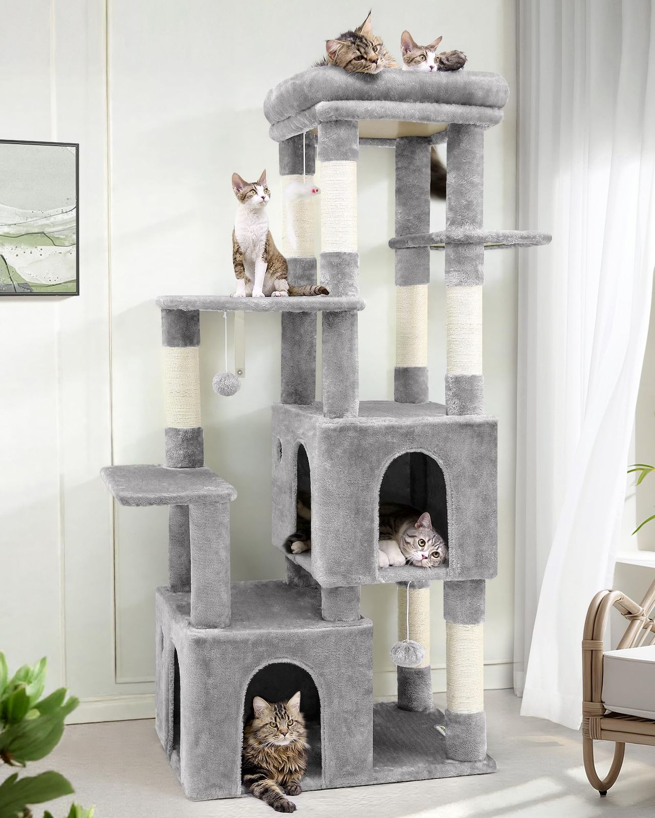 Globlazer キャットタワー 据え置き シニア 猫タワー 大型猫用 猫