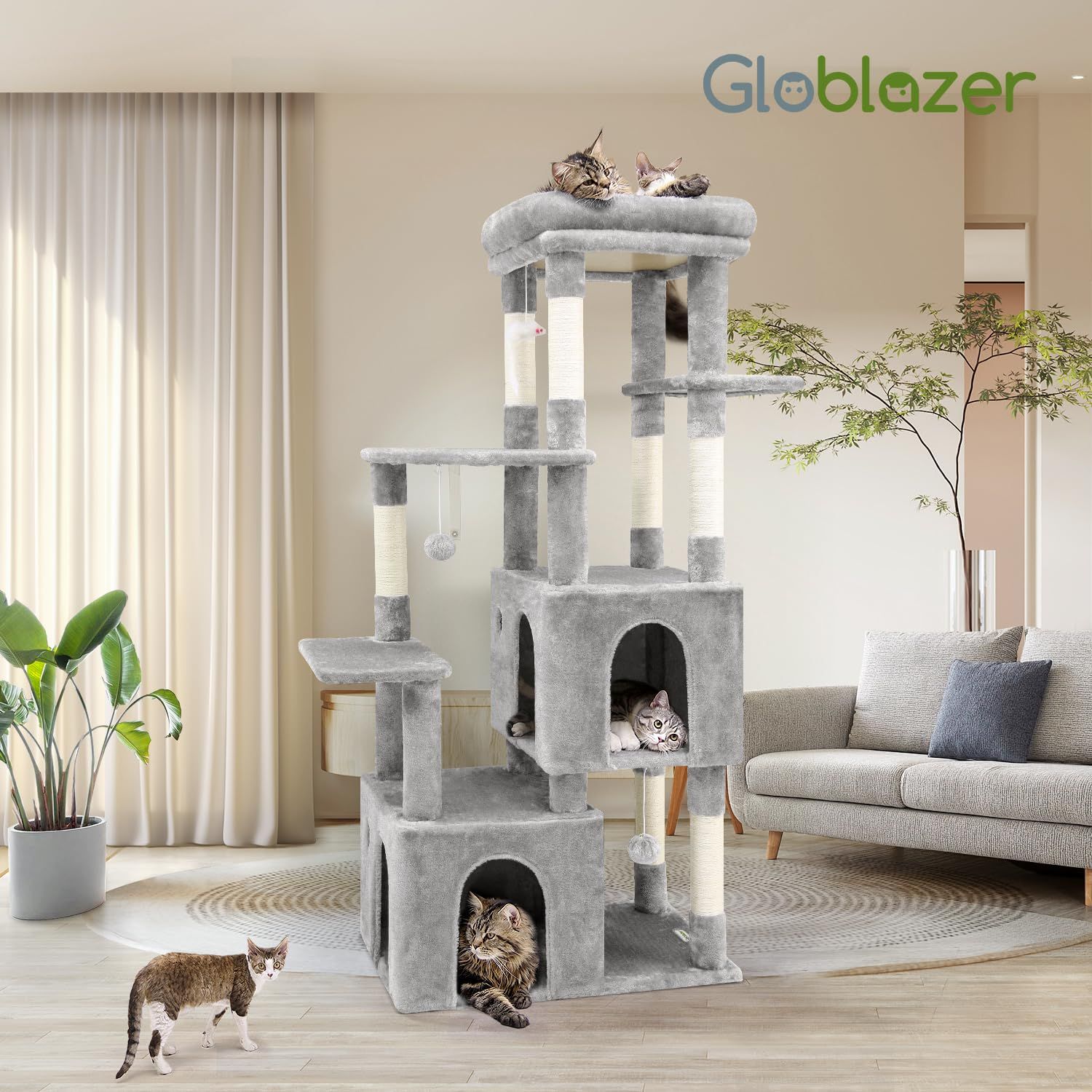 Globlazer キャットタワー 据え置き シニア 猫タワー 大型猫用 猫