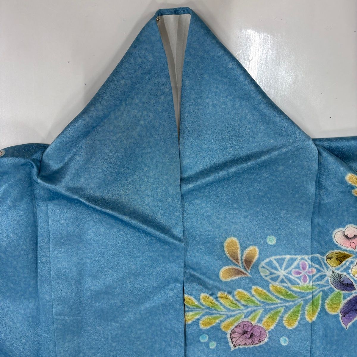 美品】 振袖 身丈174.5cm 裄丈68.5cm L 袷 落款 辻が花 ぼかし 銀通し