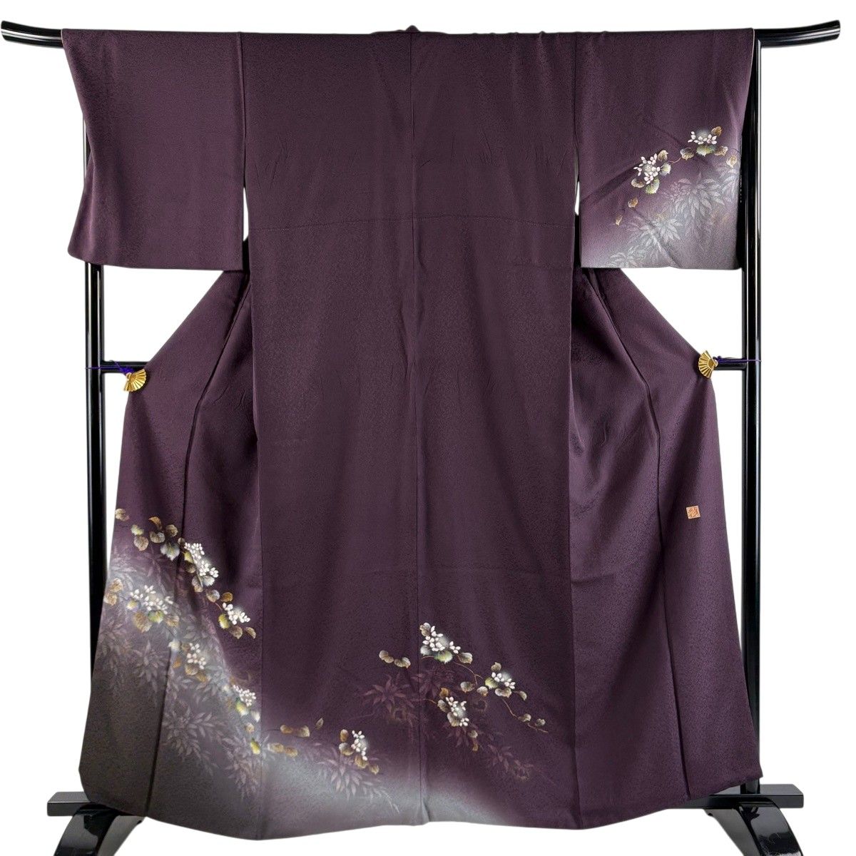 美品】 付下げ 身丈161.5cm 裄丈68cm L 袷 やまと 落款 枝花 金銀彩