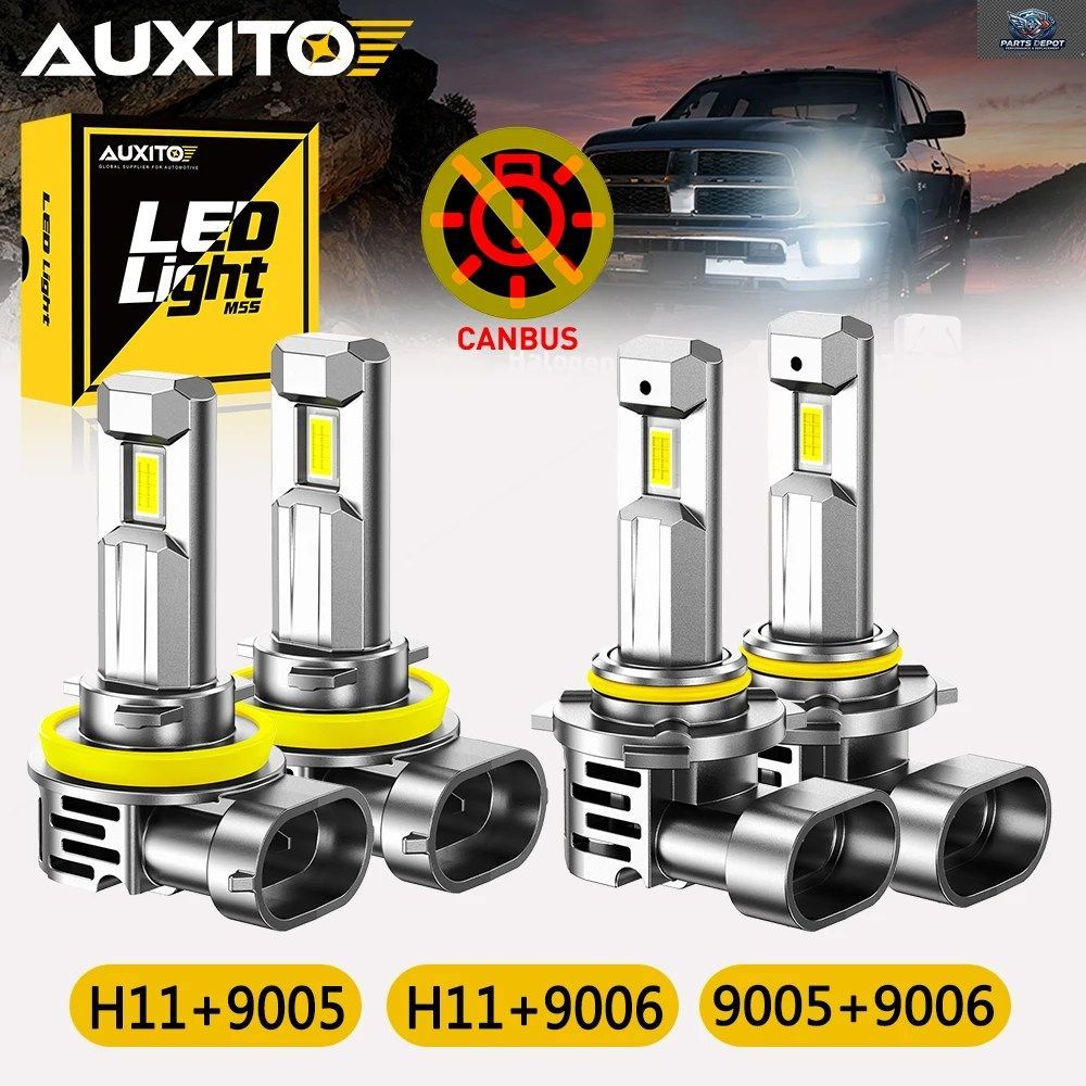 4個入り H11 9005 9006 LEDヘッドライトキット コンボ ハイビームとロービーム 12Vバルブ 60W 30000LM CANBUSターボ スーパーホワイト CSP