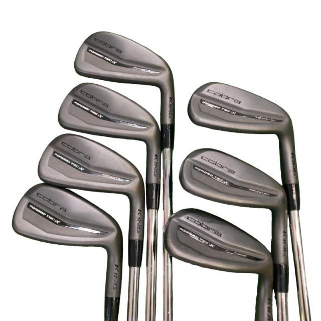【中古】 コブラ KING FORGED TECx(2023) BLACK 8S アイアンセット IR Dynamic Gold 95 (フレックスS) メンズ 男性用 右利き 右用 Cランク ゴルフクラブ