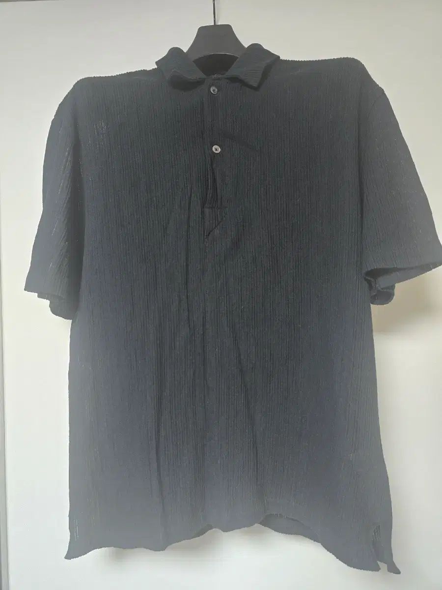 JILLSTUART NEWYORK(ジルスチュアートニューヨーク)マン ブラック クリンクル カラ Tシャツ L
