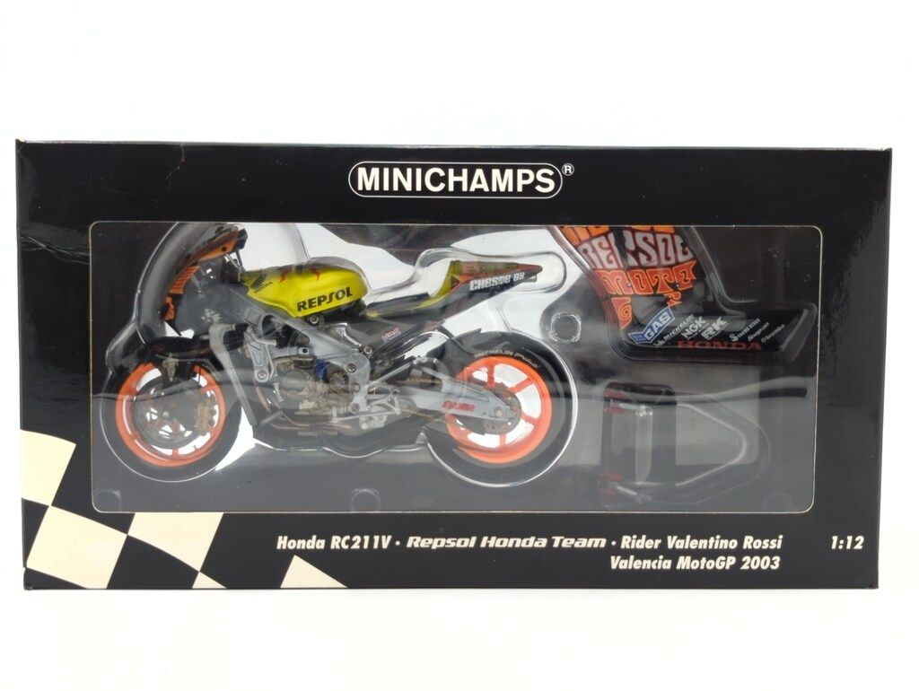 Paul'sModelArt 1/12MINICAMPS Valentino Rossi 122037196 Honda RC211V Repsol Honda Valencia MotoGP 2003