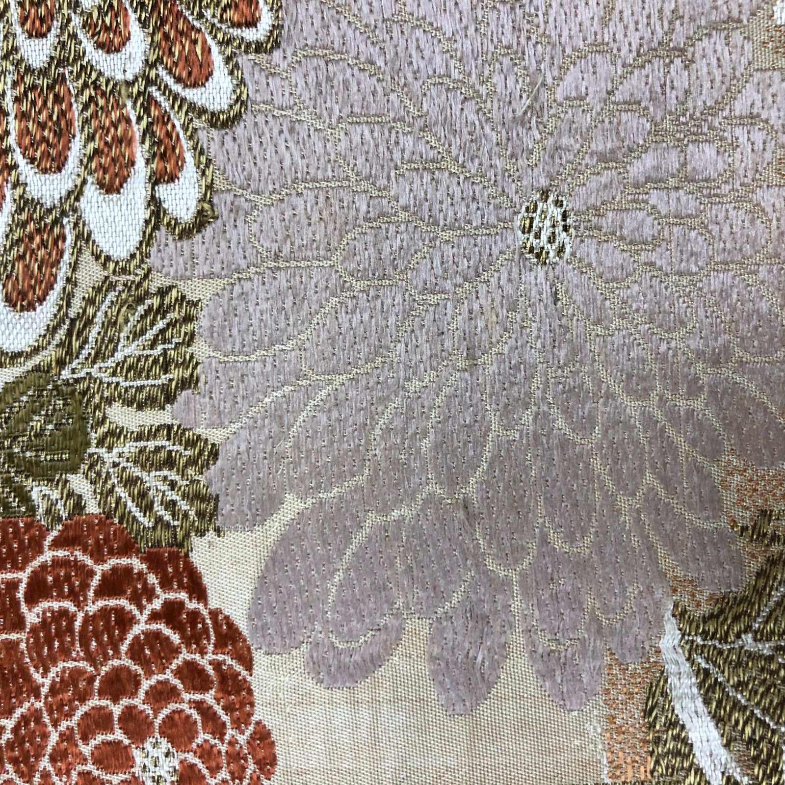美品★アンティーク正絹・丸帯(おまとめ3点)仕立て上り 正絹 丸帯 金糸 鶴 松竹梅 菊◇レトロ アンティーク 大正ロマン