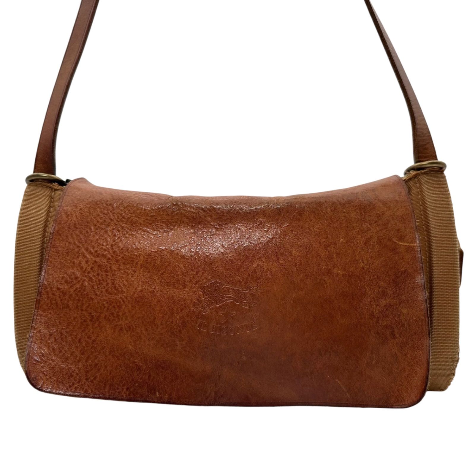 B5785】 【訳あり】 IL BISONTE イルビゾンテ ショルダーバッグ レザー 