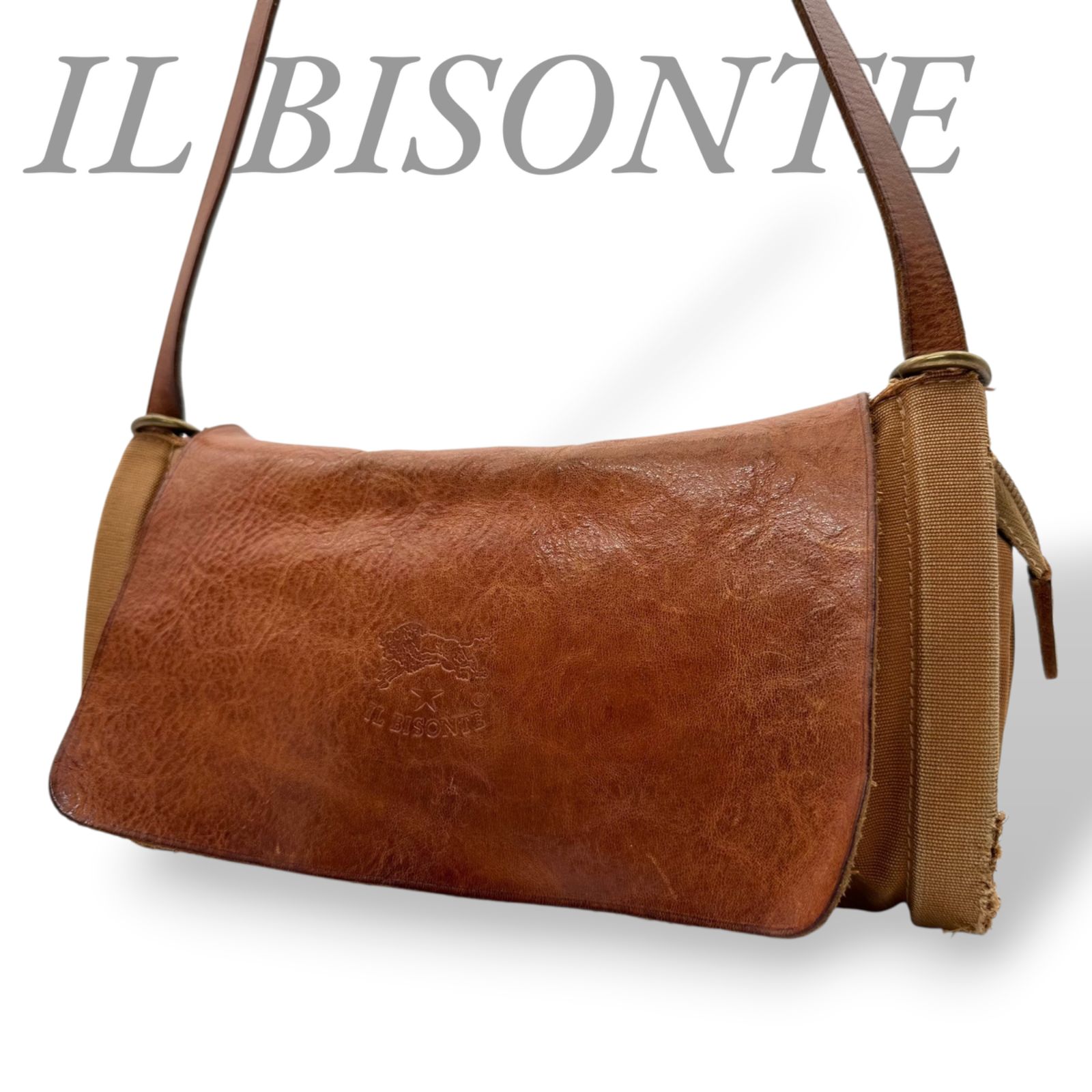 B5785】 【訳あり】 IL BISONTE イルビゾンテ ショルダーバッグ レザー 