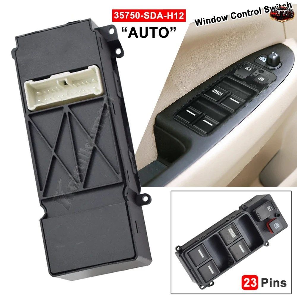 ホンダ アコード セダン 4ドア 2003-2007 電動パワーウィンドウ マスタースイッチ 運転席側 35750-SDA-H12 35750-SDA-A02