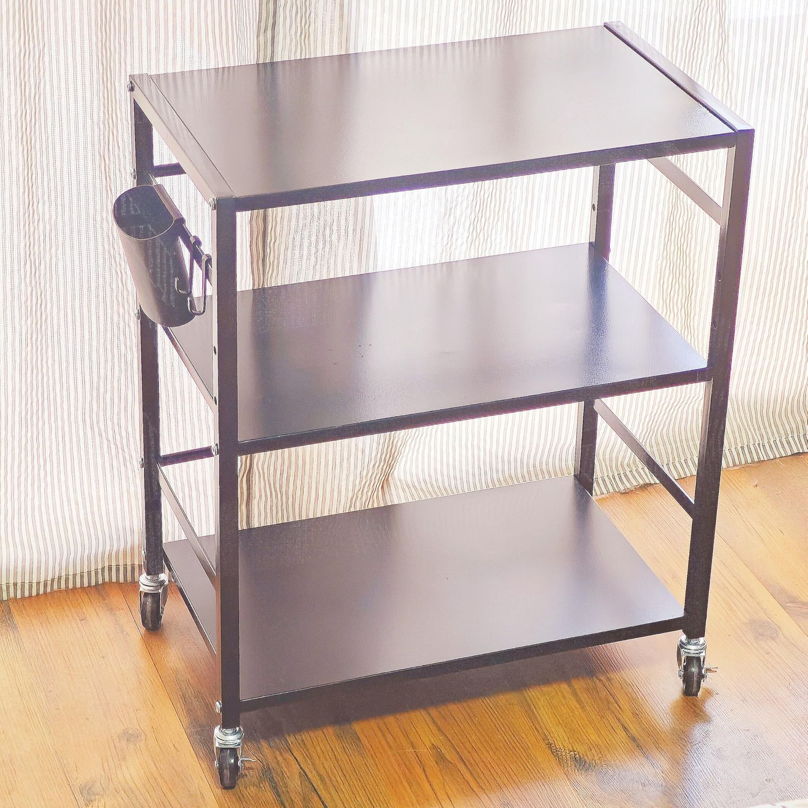 スチールラック3段 デスクターナ 幅50x奥行30x高さ60cm レンジラック デスク下収納 本体4.7kg 耐荷重40kg キャスター付き 棚 PS5横置きラック スタンド 収納ワゴン プリンター台 サイド収納 ストッパー付きキャスター 棚板１枚耐荷重1ｍａ