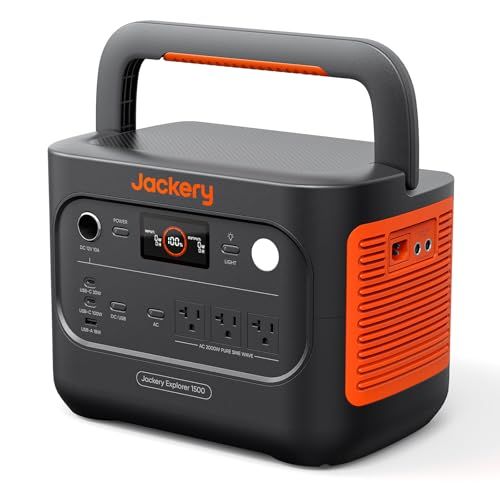★新品★Jackery (ジャクリ) ポータブル電源 1500 New 1536Wh 1.5時間でフル充電 リン酸鉄 10年長寿命 定格出力2000W 瞬間最大4000W 防災 家庭用 アウトドア用 車中泊 UPS機能 アプリ遠隔操作 純正弦波 AC100V