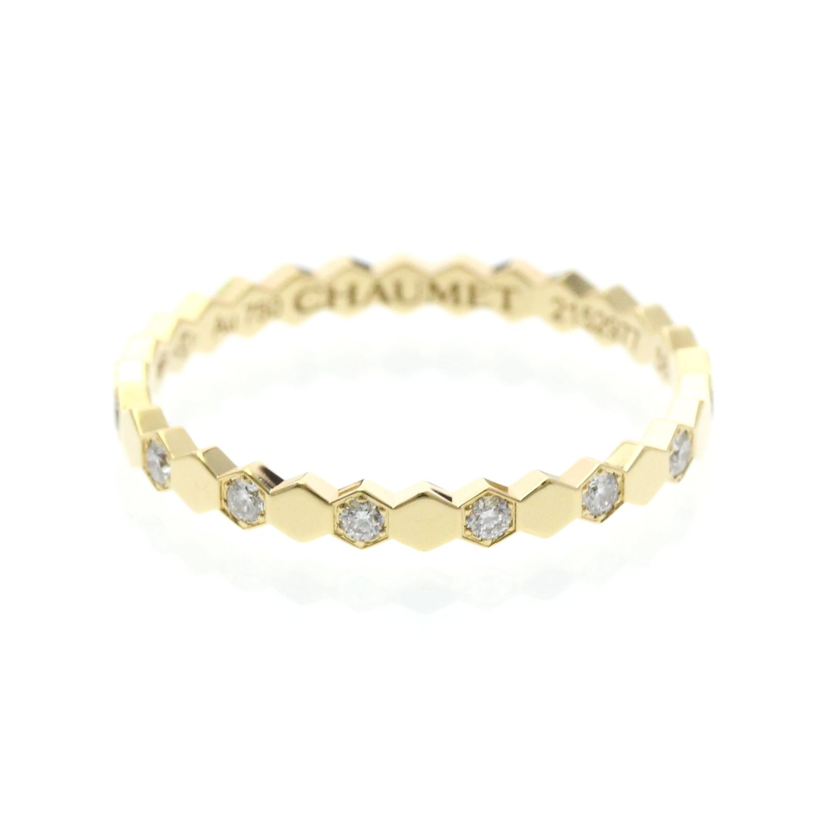 ショーメ(Chaumet) ビードゥショーメ リング ハーフダイヤモンド K18イエローゴールド(K18YG) ファッション ダイヤモンド バンドリング ゴールド