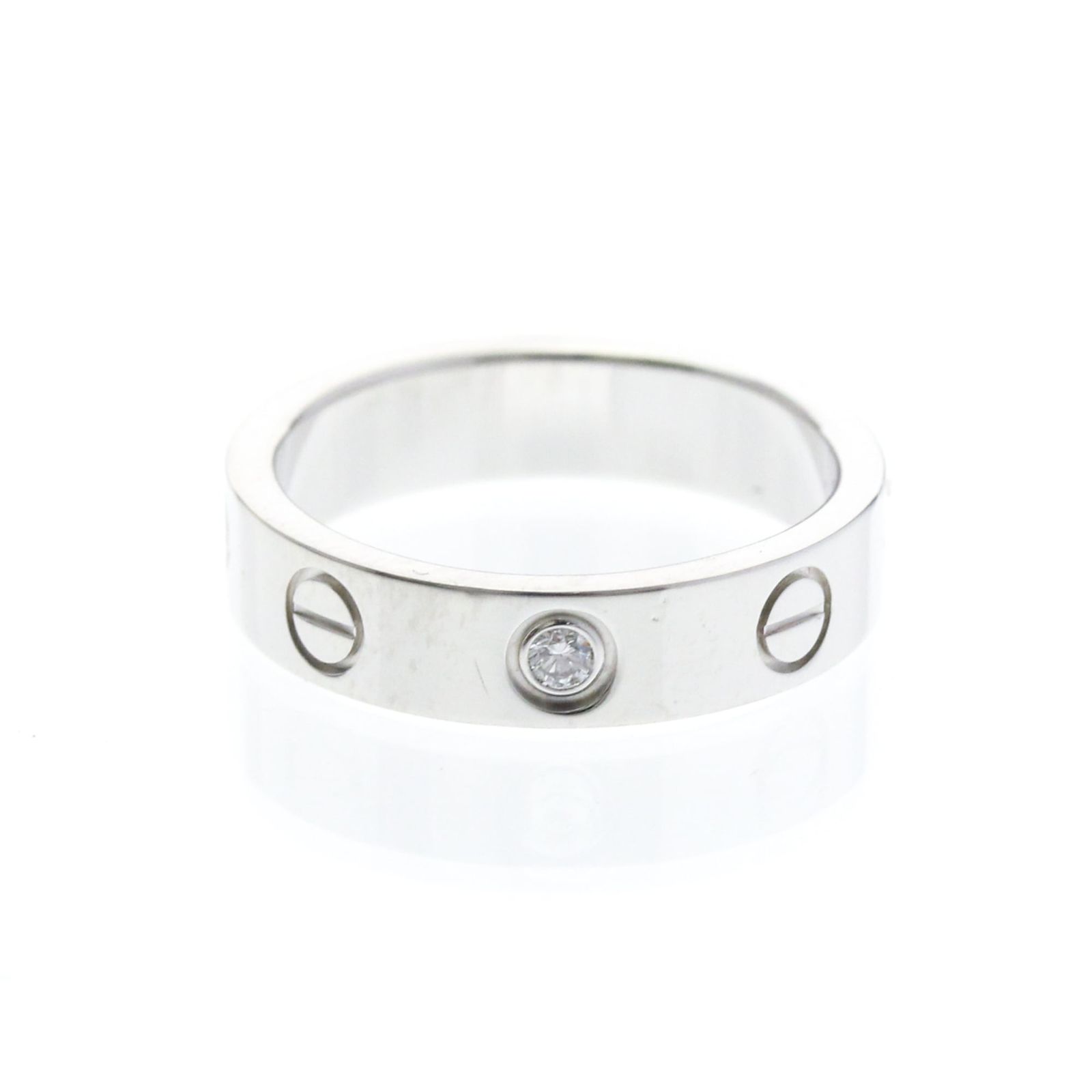 カルティエ(Cartier) ミニラブリング 1P ダイヤモンド K18ホワイトゴールド(K18WG) ファッション ダイヤモンド バンドリング シルバー