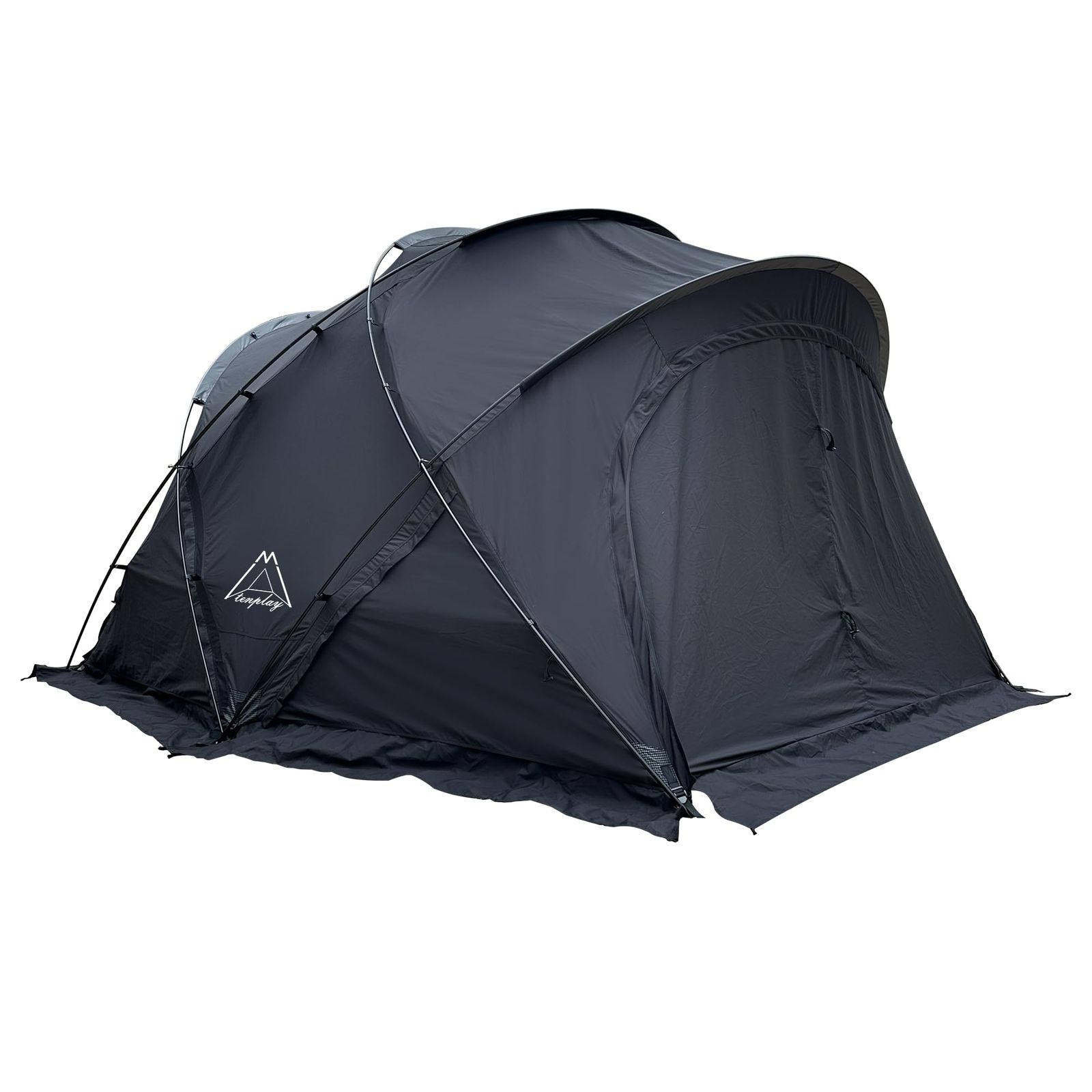 Tenplay G-TENT-M200 TC素材シェルターテントシェルタードームテント 拡張テント 4-6人用 幅350cm リビングルーム 4シーズン 防水防風 コットン生地 大型ルーフフライ付き 煙突穴付き アルミ製ポール 耐水圧500mm ファミリー 自
