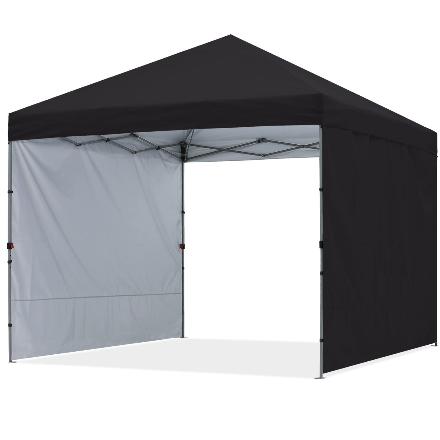 ABCCANOPY ワンタッチテント タープ テント 3mx3m 2.5mx2.5m 簡易テント 大型 サイドシート2枚 センターロック 三段階調節 耐水 UVカット 日除け 遮熱 紫外線カット 耐風性 組立簡単 キャスターバッグ付き （3M/ブラック）