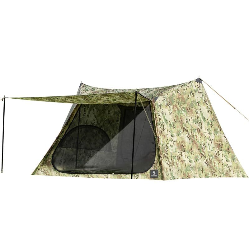 OneTigris SOLO HOMESTEAD キャンプテント アメリカ輸入70Dナイロン素材 1-2人用 軍幕 ポリエステル生地 パップテント 多機能 ソロ用 日よけ 防水 快適 夏 3シーズン適用 ツーリング アウトドア キャンプ用品 家庭用 ポール付き