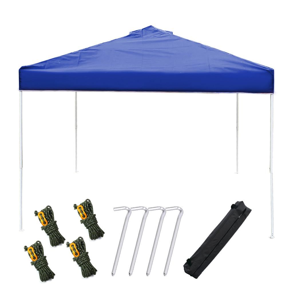 zmayastar ワンタッチタープテント 大型テント タープテント 3m×3m 5-6人用 組立て簡単 日よけ 日除け 暑さ対策 テント 耐水圧生地 遮光 三段階調節 収納袋付 防災 運動会 イベント アウトドア キャンプ 展覧会用 (ブルー)