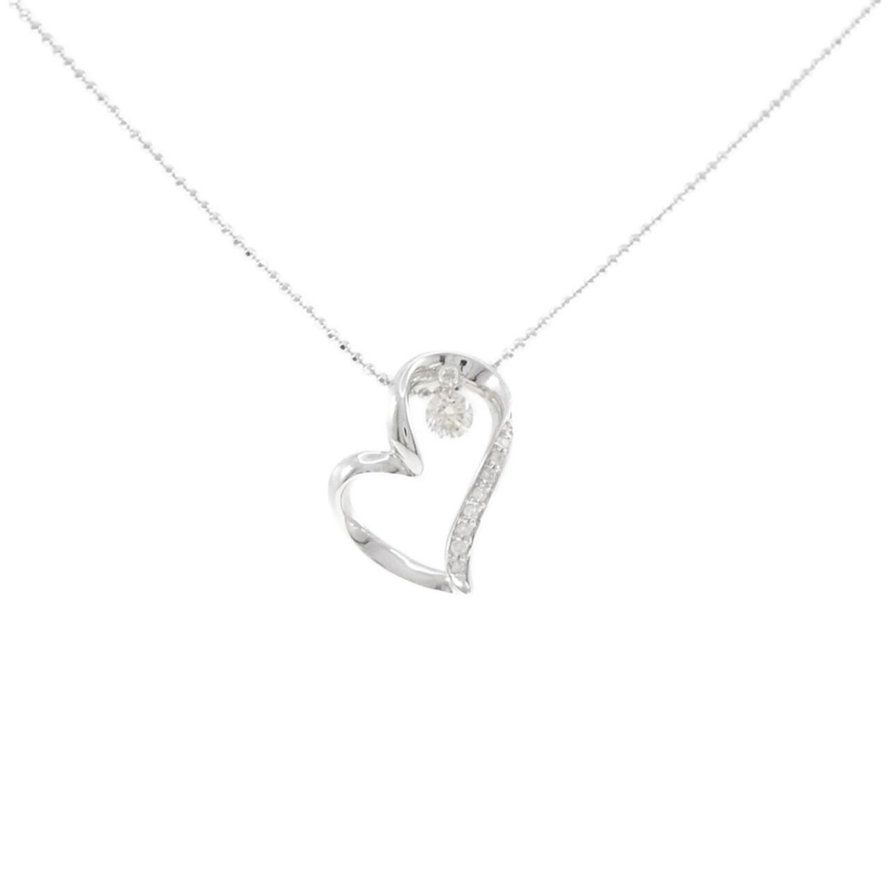 K18WG ハート ダイヤモンド ネックレス 0.25CT