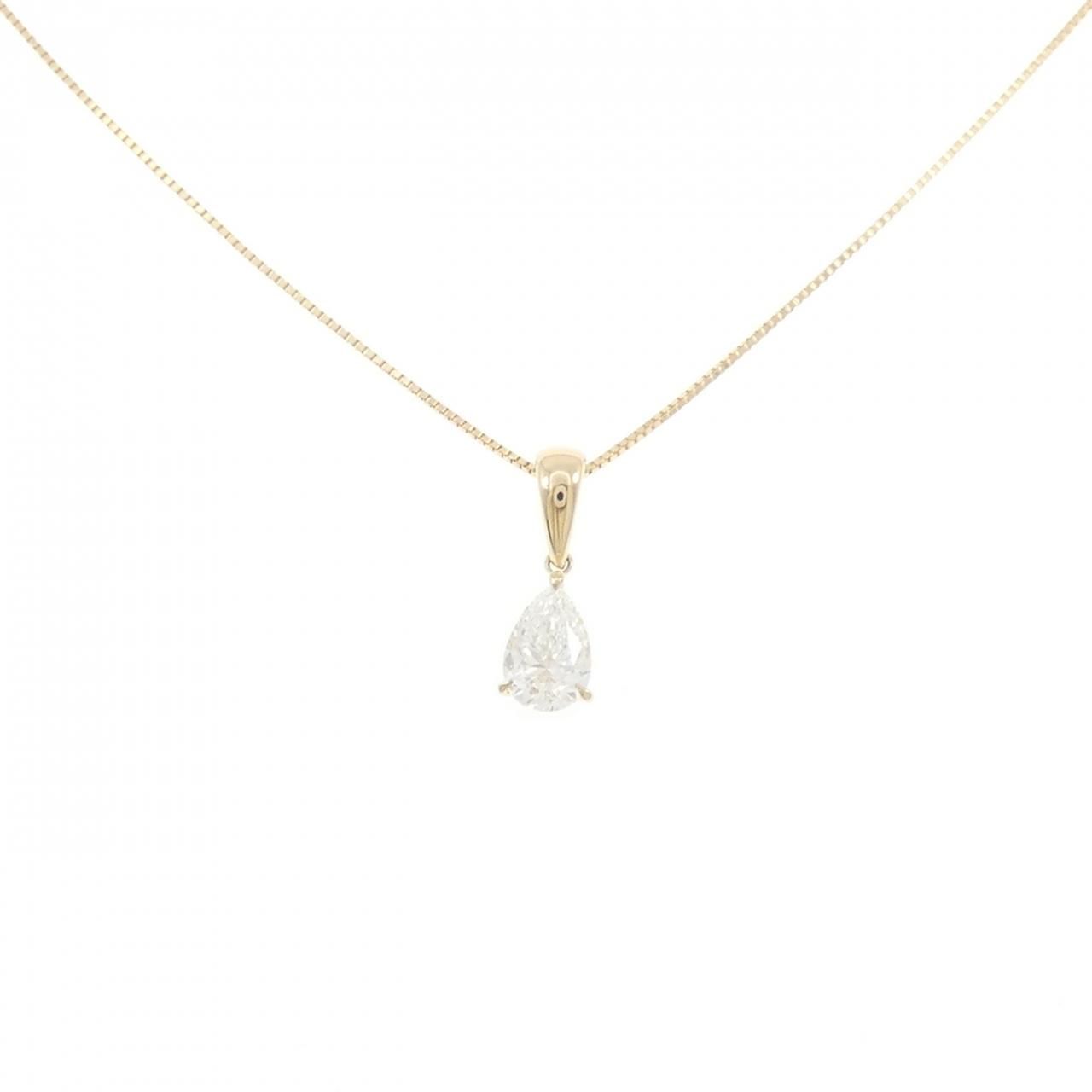 K18YG ダイヤモンド ネックレス 0.701CT F SI1 ペアシェイプ