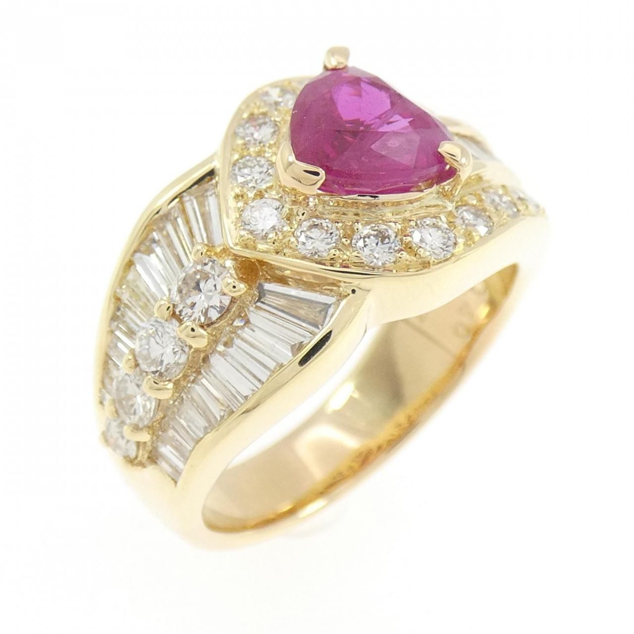 K18YG ハート ルビー リング 1.40CT 240,300円