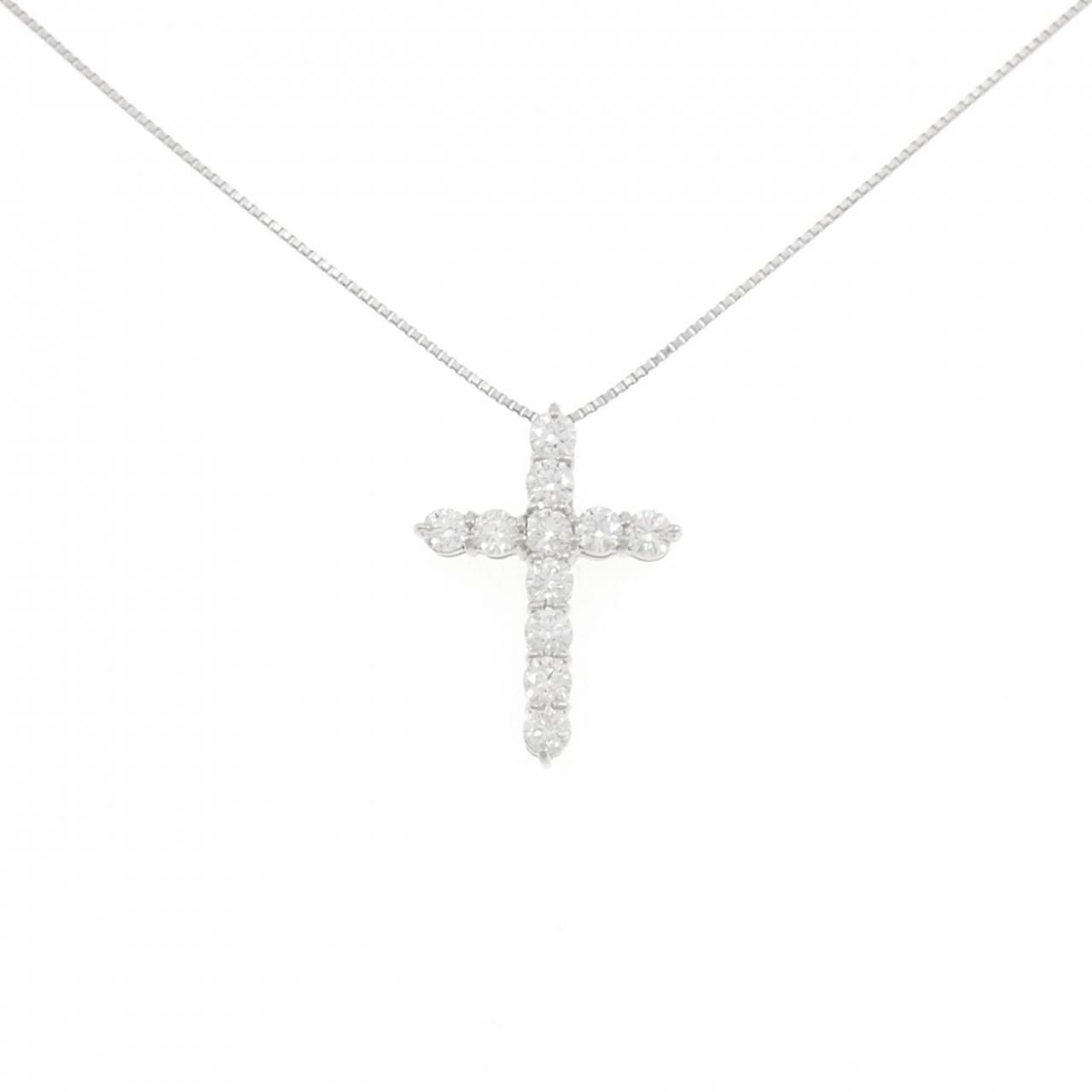 PT900/PT850 クロス ダイヤモンド ネックレス 1.00CT