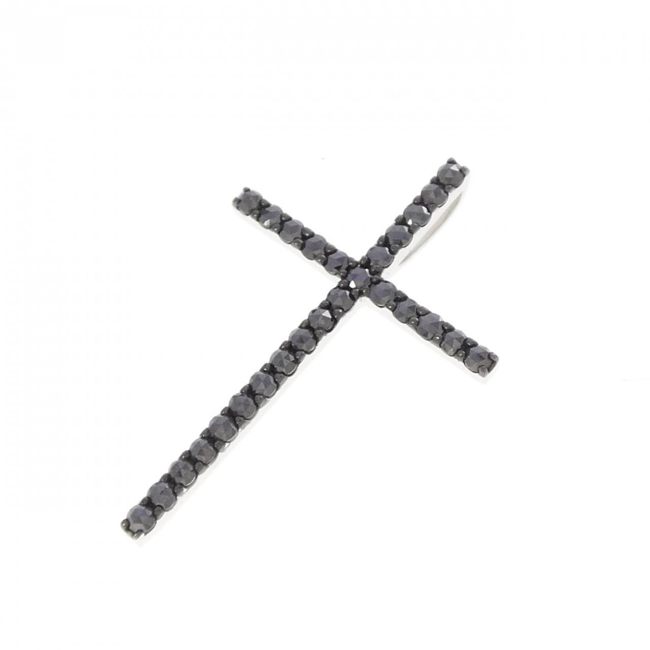 K18WG/K18BG クロス ダイヤモンド ペンダント 1.00CT