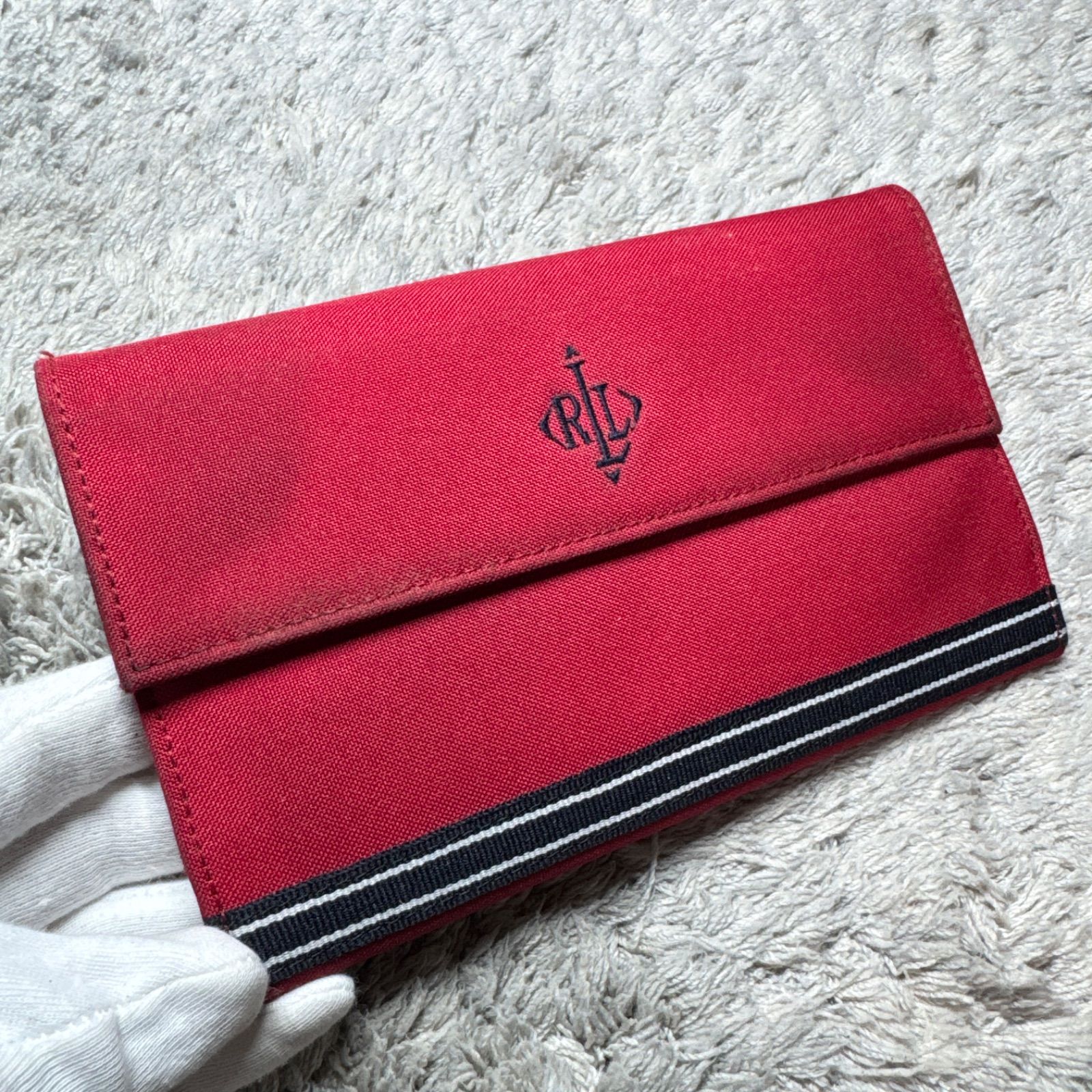 LAUREN RALPH LAUREN ローレンラルフローレン 長財布 赤 - メルカリ