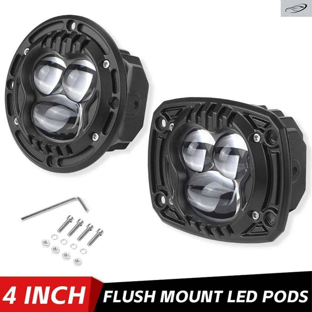 12V 24V LED バンパー 4インチ ヘッドライト フラッシュ マウント ワークランプ スクエア ラウンド フォグランプ テール リバースライト ト