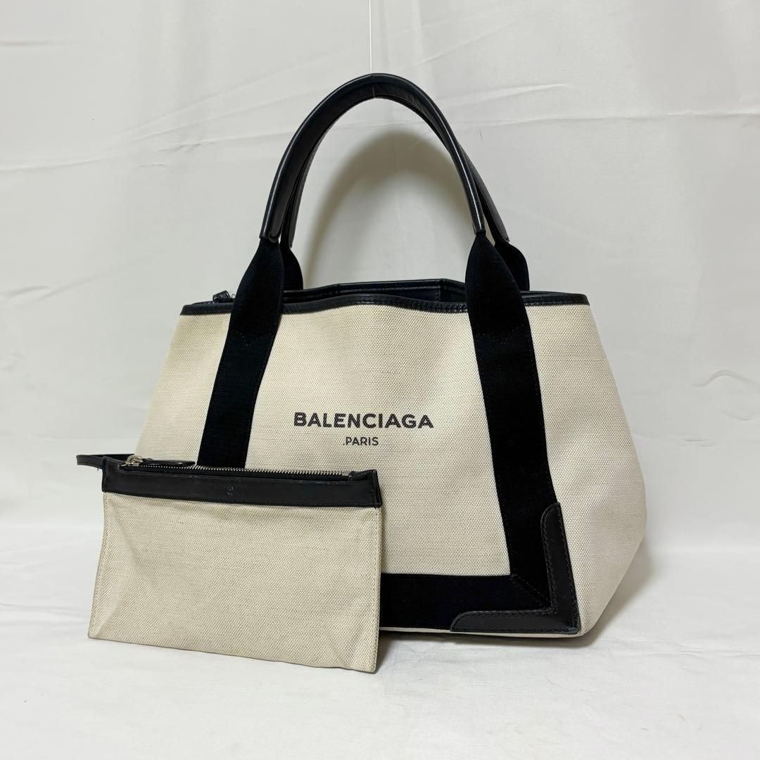 BALENCIAGA バレンシアガ ネイビーカバスS トートバッグ キャンバス