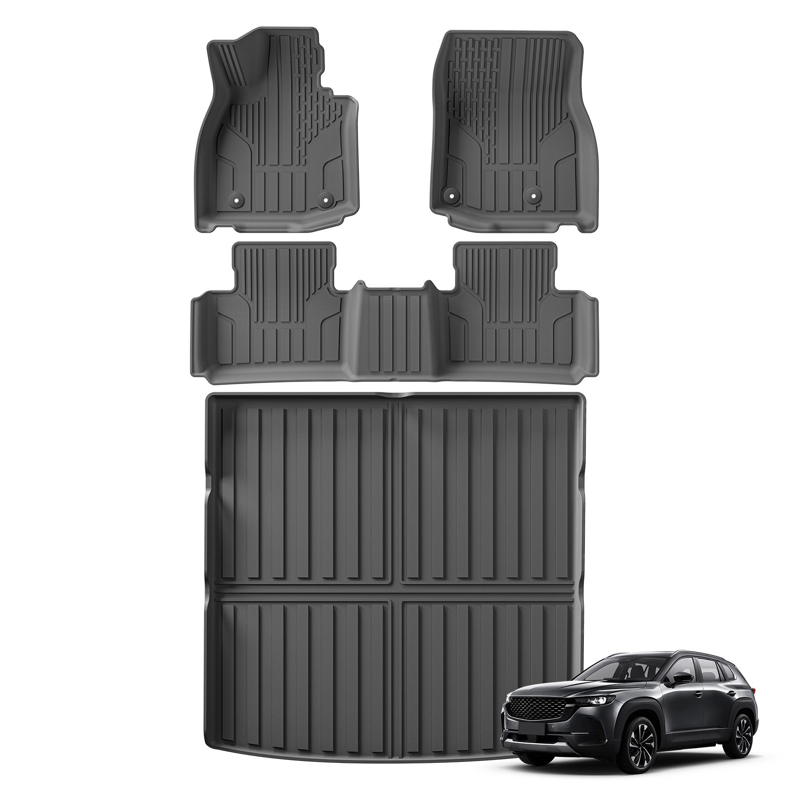 マツダ CX-50 2023 2024 2025 車用フロアマット カーゴライナー トランクパッド TPE 3Dフットマット 防水アクセサリー ブラック 24,015円