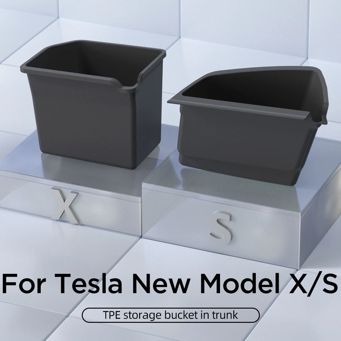 テスラ新型 X S 2023 2024 収納ボックスリアトランク左側 TPE 防水ツールケースカーアクセサリー整理整頓