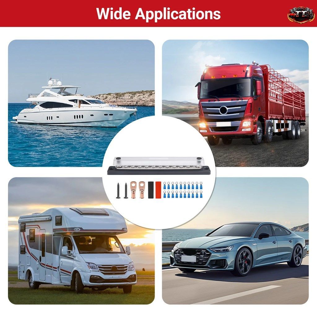 20個の端子電源接地分配バスバーキット、熱収縮リング端子カバー、ABC 123 M6スタッド 7,311円