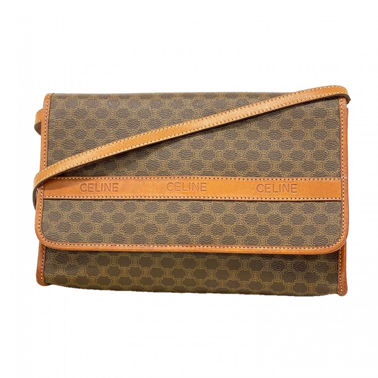 CELINE セリーヌ　ショルダーバッグ　マカダム　ブラウン　レディース セリーヌ(Celine) セリーヌ ショルダーバッグ マカダム ブラウン