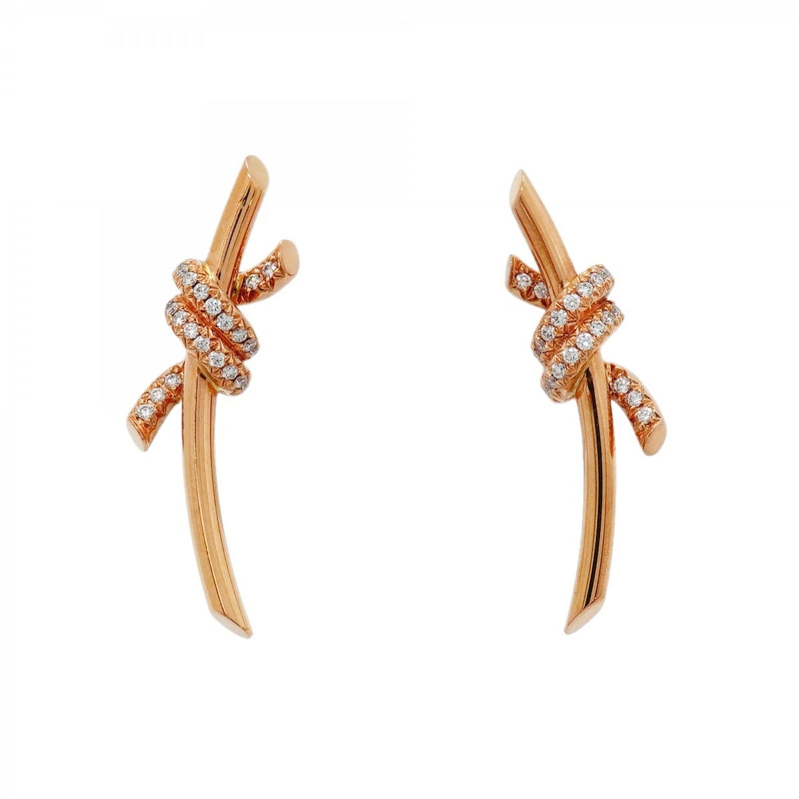 ティファニー(Tiffany) ティファニー ピアス ノット 18KPG ピンクゴールド ダイヤモンドレディース