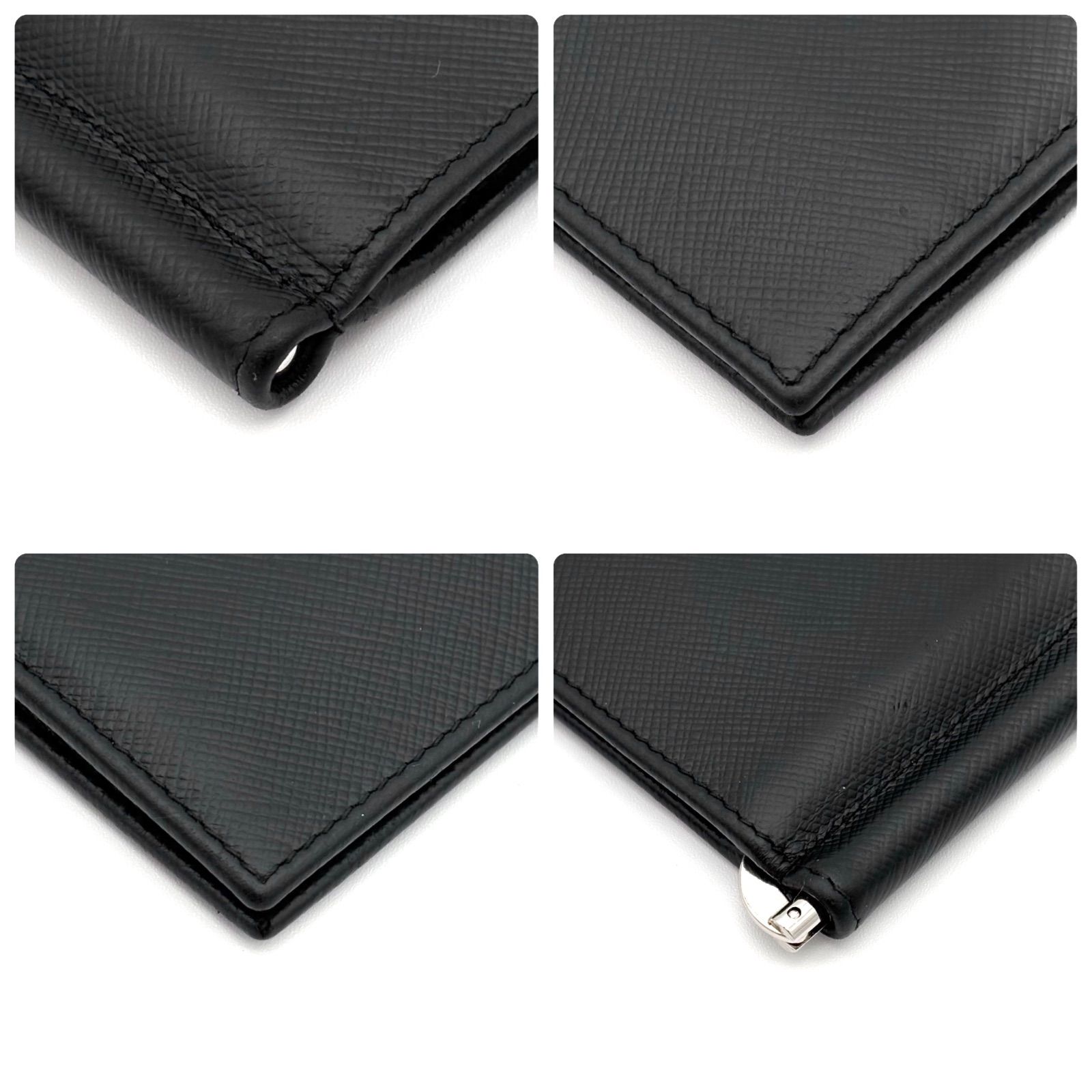【美品】PRADA プラダ マネークリップ サフィアーノ メタルロゴ NERO PRADA プラダ マネークリップ サフィアーノ NERO ブラック 2893 【公式