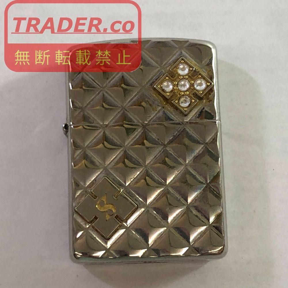 04w7420∞※【中古】 Zippo ジッポー ライター アーマー シルバー 