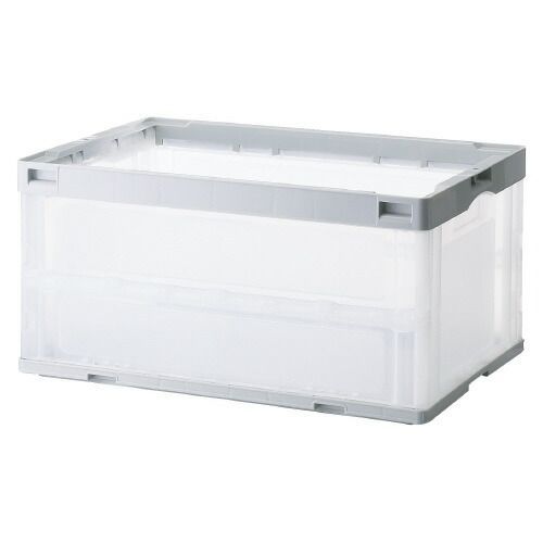 パ）折りたたみコンテナ　フタなし　７５Ｌ　グレー　１０個4181-0194【カウネット】