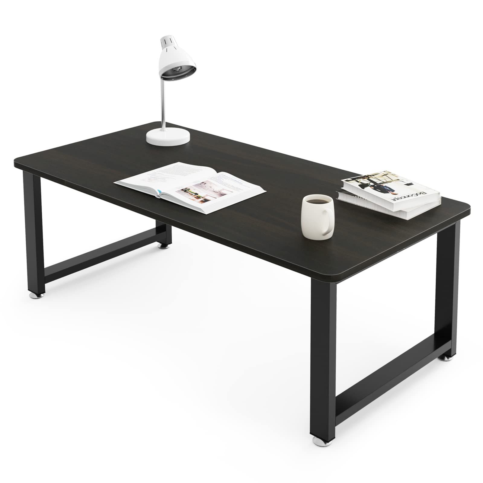 ★新品★DEWEL ローテーブル 幅90cm リビング テーブル ちゃぶ台 座卓 センターテーブル コーヒーテーブル おしゃれ 木製 低い 和室 ロータイプ (木目調(黒), 幅90cm) 8,316円