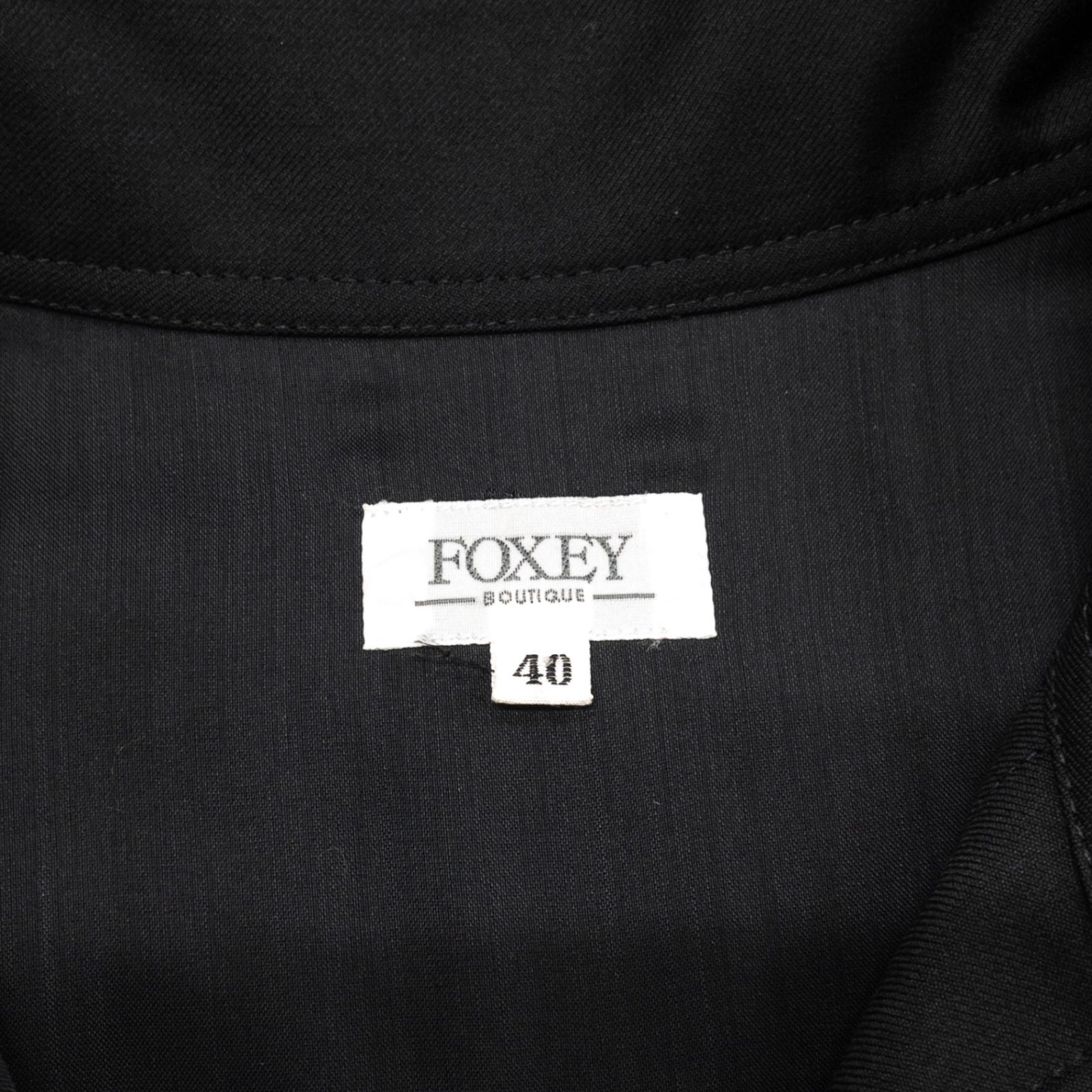 FOXEY フォクシー ワンピース スキッパー 半袖 ウール ブラック 日本製
