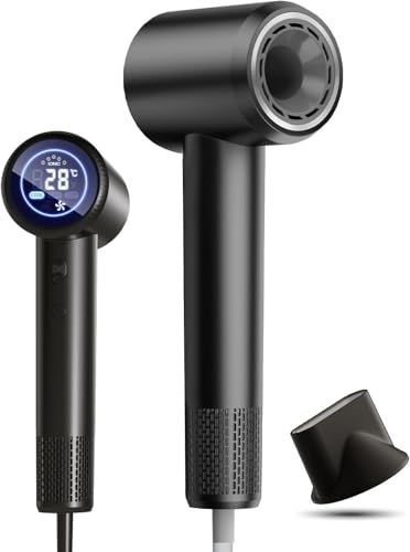 RUNCTY ヘアドライヤー 速乾 大風 マイナスイオンドライヤー 10億高浸透イオン 静電気抑制 静音 温冷風自動切替 ディスプレイ画面表示 高速モーター 4段階温度調節＆2段階風速 スマートメモリー機能 ヘアケア プロ仕様 美髪 過熱保護 4420ed68