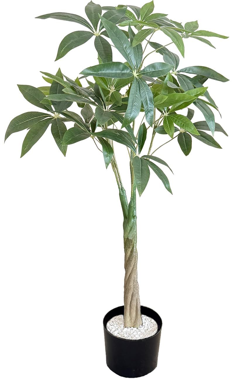 【生花店監修】 フェイクグリーン 大型 パキラ リアル 人工観葉植物 観葉植物 フェイク 大型 造花 100cm インテリア 室内 オフィス おしゃれ 装飾 幸運の木 (黒鉢）ｍａ