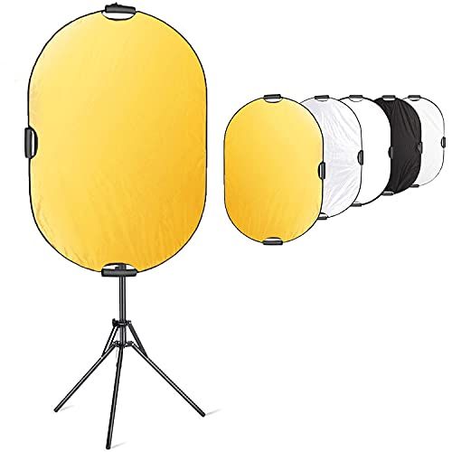 【新品】Selens 楕円レフ板 80x120cm ライトスタンド180cm クリップホルダー スタジオ撮影キット 人物撮影 商品撮影 室外撮影対応 (金、銀、白、黒、半透明)の5色対応 7c3aa160