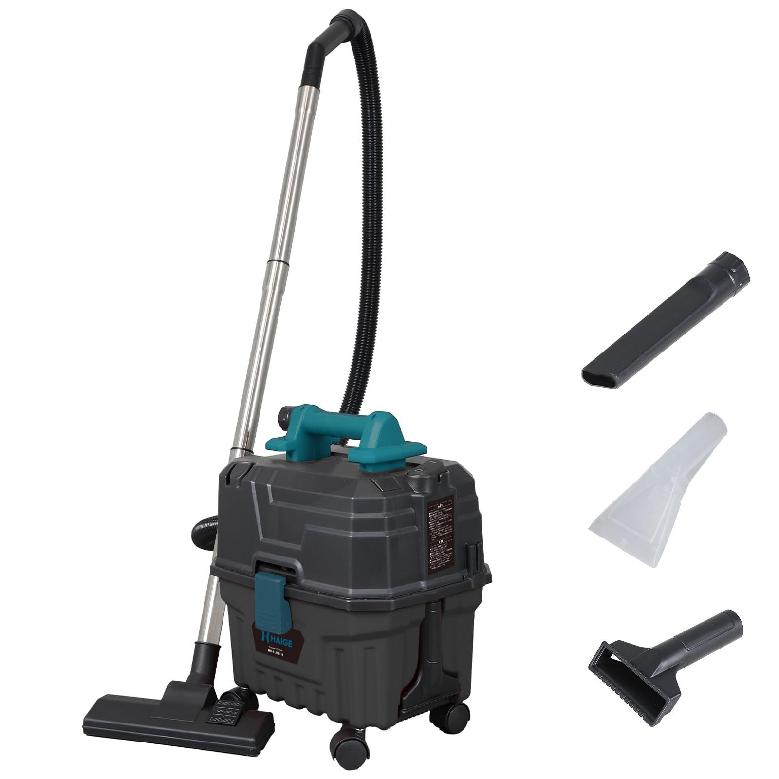 HAIGE(ハイガー) 業務用掃除機 乾湿両用 集塵機 バキュームクリーナー 15L 箱型 強力吸引 180W 高真空 18kPa ブロワー機能 金属ゴミ対応 IPX4防水 車載最適 4mロングコード HG-RL188-15送料無料