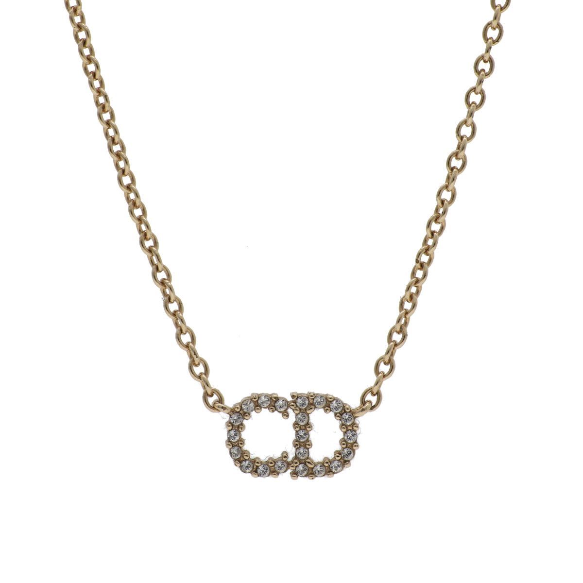 【中古】 Christian Dior ディオール CLAIR D LUNE ネックレス N0717CDLCY_D301 ゴールド ラインストーン ペンダント 26000024DS