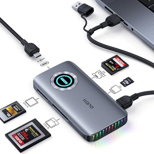 「写真・映像制作を支える4-in-1」llano CFexpress Type A/B カードリーダー UHS-II SD4.0/microSD/TF対応 USB3.2 Gen2(最大10Gbps)8K転送対応 最大2TB (Mac/Windows/L送料無料