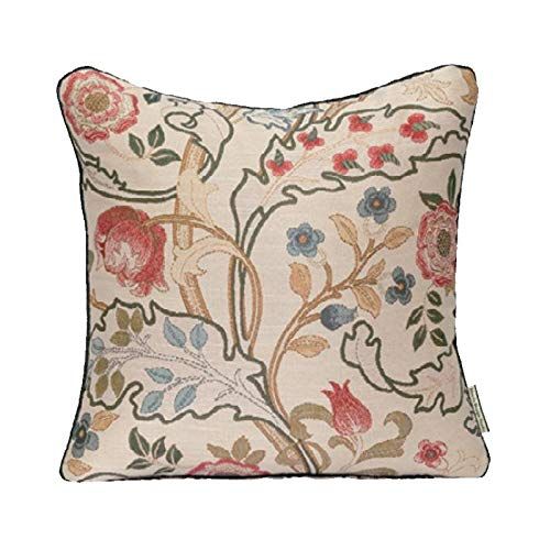 川島織物セルコン Morris Design Studio モリスデザインスタジオ 背当 クッションカバー マリーイザベル レッド 45×45cm LL1725送料無料