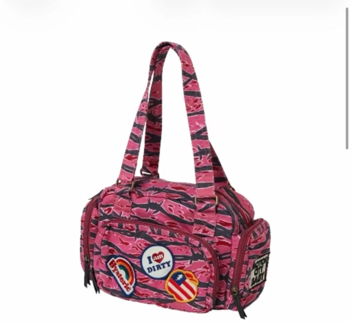 HYSTERIC GLAMOUR ヒステリックグラマー パッチ スクラッチ ミニ ボストンバッグ ピンク