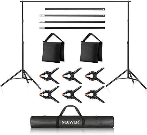 【新品】NEEWER 背景スタンド2x3m 調節可能な撮影スタンド 背景布/背景シートを支える背景スタンド 結婚式、パーティー、スタジオ撮影に対応 クロスバー*4、クランプ*6、サンドバッグ*2、キャリングバッグ*1付属 6d28cb60